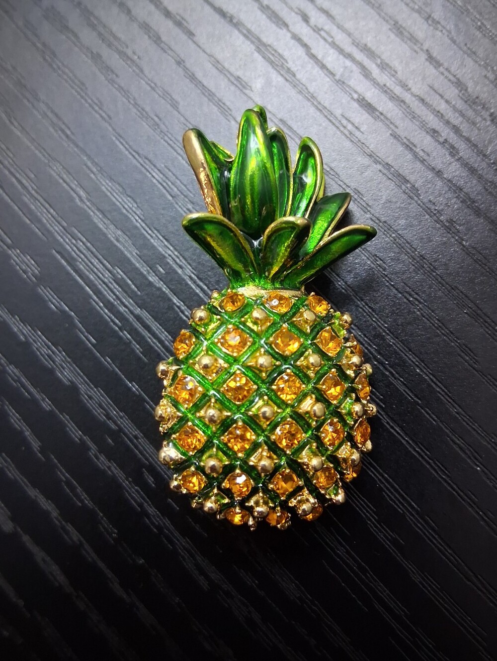 Gold & Green Pineapple Brooch